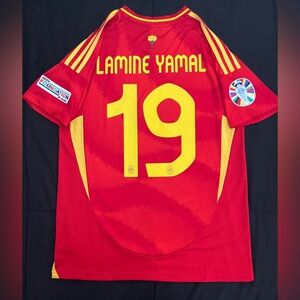 Lamine Yamal #19 Spain Medium Euro 2024 Jersey Soccer football with sleeve badge